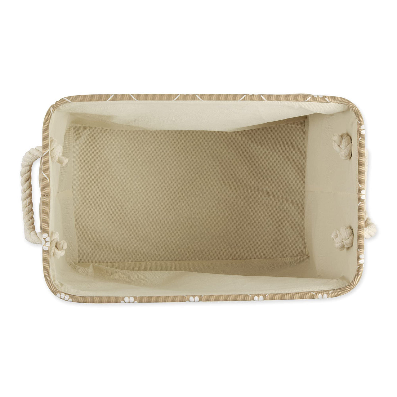 Bone Dry Pet Storage Collection Paw and Bone Print, Large Rectangle, 17.5x12x15, Taupe Trellis