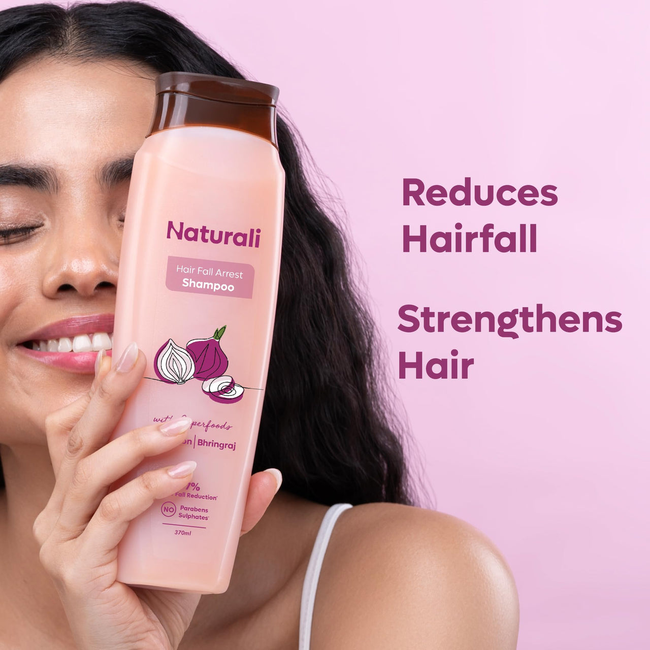 Naturali Hairfall Arrest Shampoo + Conditioner | Proven 97% Hairfall Reduction | Strengthens Hair & Promotes Regrowth | Sulphate & Paraben Free | 370ml + 180ml