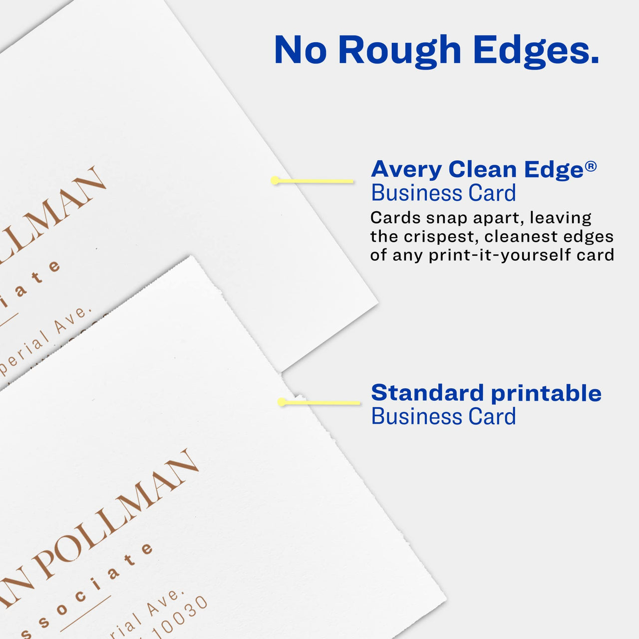 Avery Glossy Business Cards with Sure Feed Technology, 2" x 3.5", Glossy White, 160 Total, Clean Edge, Print-to-the-Edge, Inkjet Printable Cards (8801)