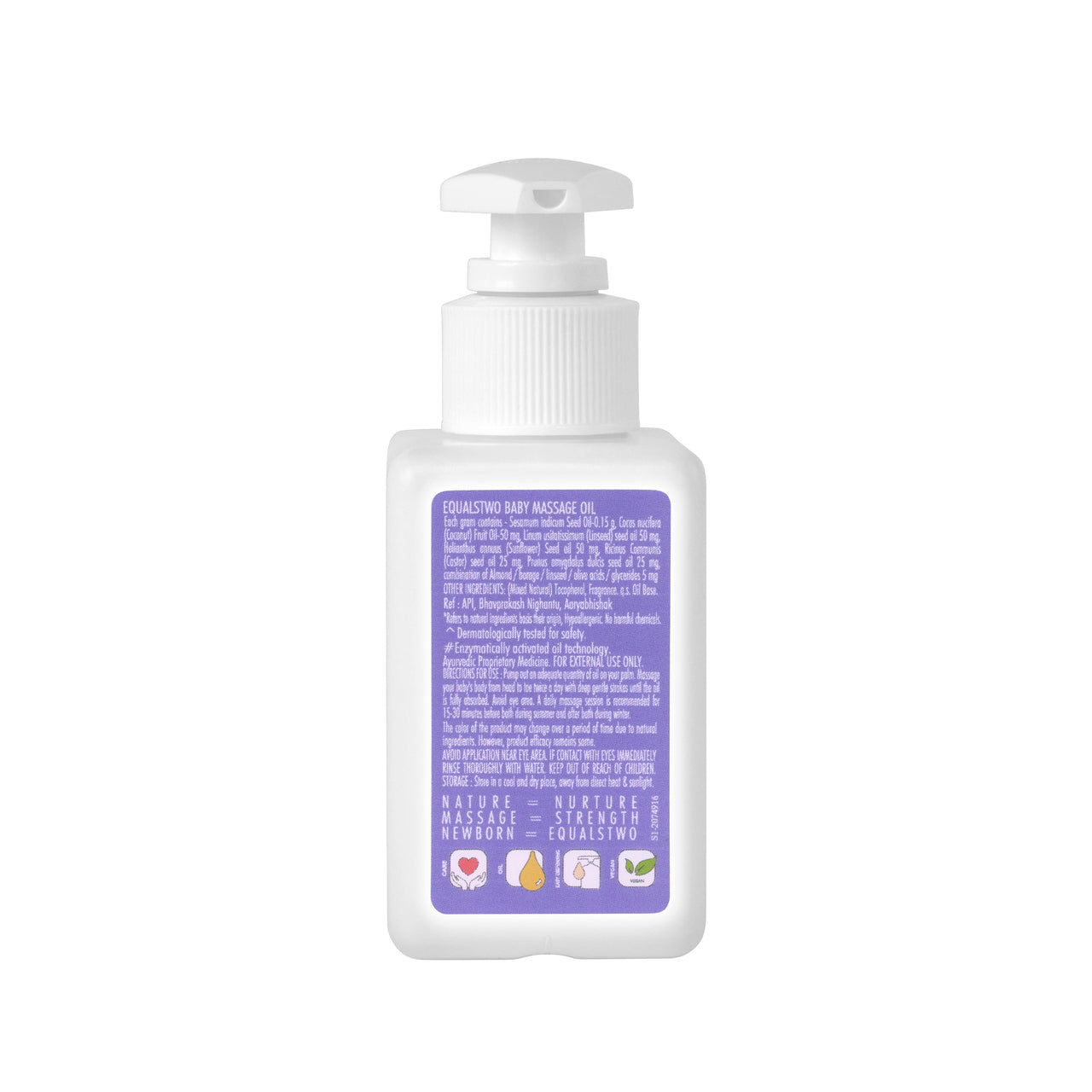 EQUALSTWO Baby Care Combo of Massage Oil (100ml) + Baby Cleansing Bar (75gm x 2) + Baby Moisturizer (200ml), All Skin Types, Hypoallergenic & Dermatologically Tested, Pack 3