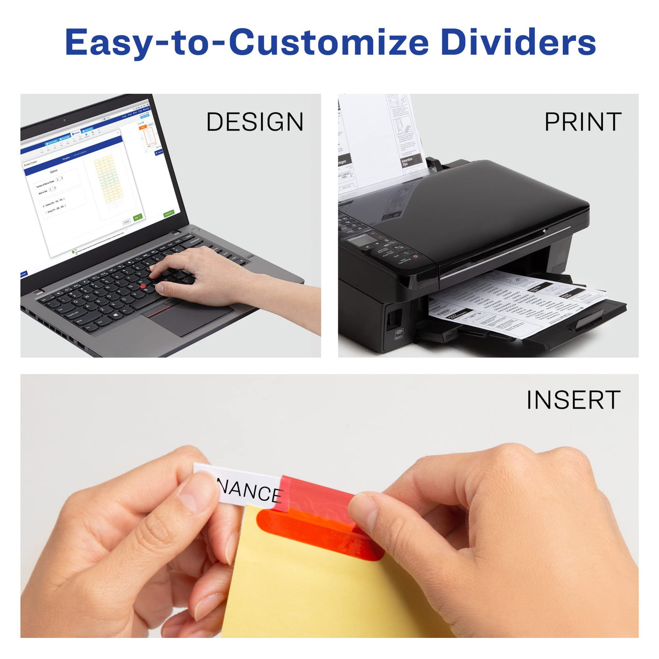 Avery 8-Tab Binder Dividers, Insertable Multicolor Big Tabs, 1 Set (11111)