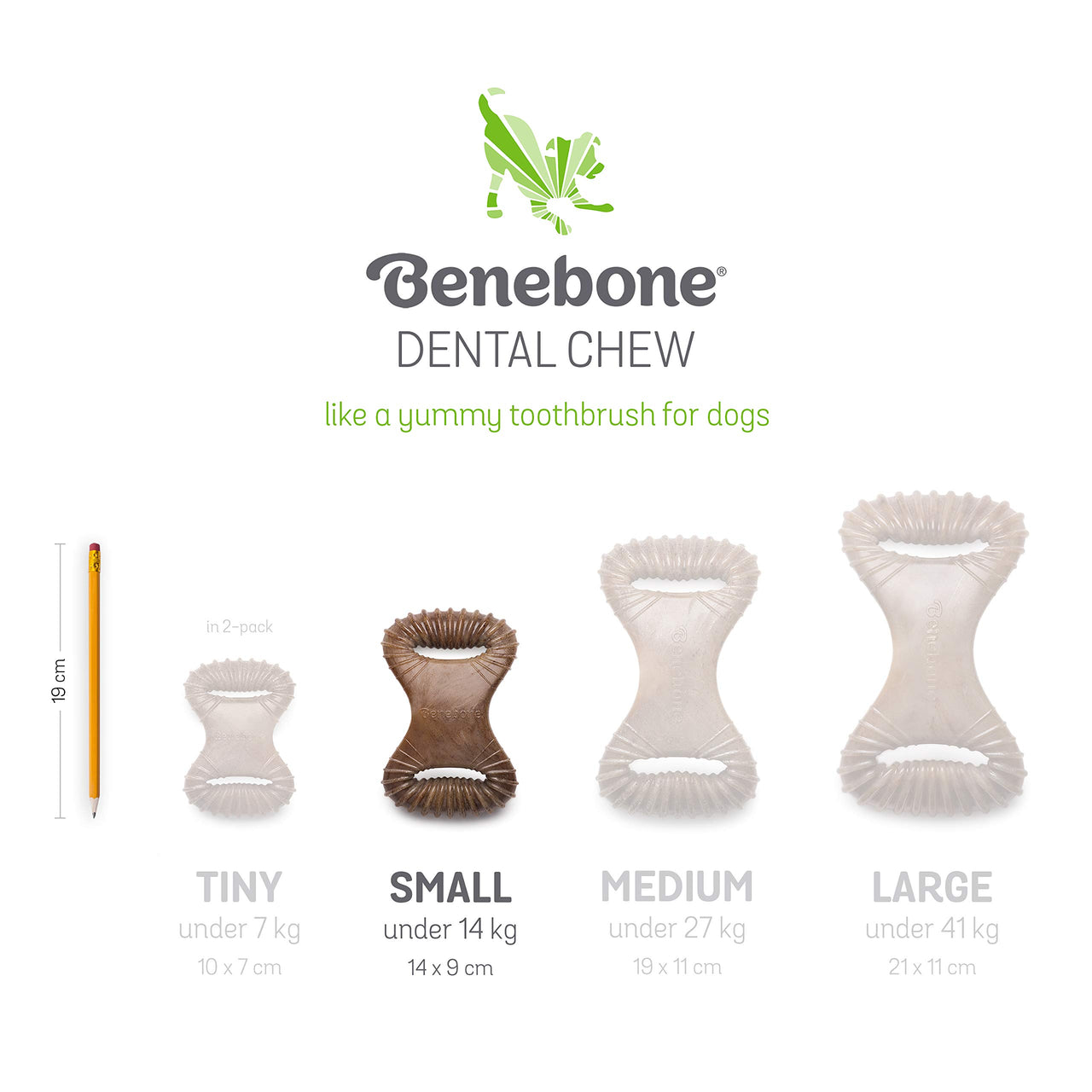 Benebone Dental Durable Dog Chew Toy for Aggressive Chewers, Real Chicken, Made in USA, Small