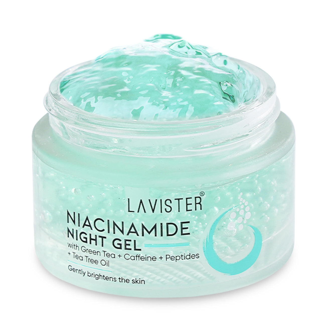 LAVISTER Niacinamide Night Gel for Acne Prone Skin With Peptides, Green Tea, Caffeine,Niacinamides, Tea Tree Oil | Fades Dark Spots, Acne Scars| Improves Skin Hydration| Suitable for All Skin Types | 50g