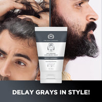 The Man Company Anti-Graying Hair & Beard Cream for Men | Delays Grays | Nourishes | Styles | Boosts Confidence | Toxin-Free | All Hair Types- 75 g