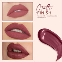 Carlton London Liquid Matte Chuffed Kiss Mocha Me Lipsticks |Enriched with Vitamin E, Avocado Oil | Matte Finish, Non-Sticky and Non-Drying | Upto 12 Hrs- 3ML (Taupe Mauve)