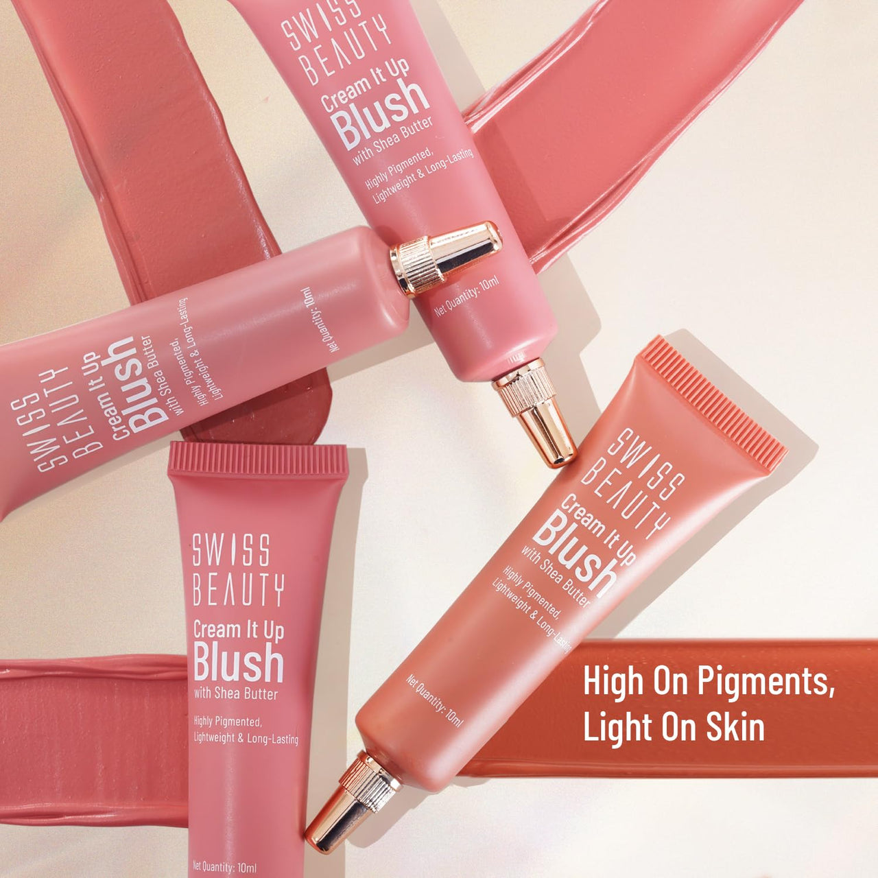 Swiss Beauty Cream It Up Blusher | Highly Pigmented | Long-lasting | Buildable & Blendable | All Skin Types | Shade - Natural Flush, 10ml