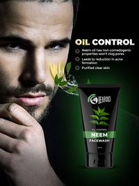 Beardo Purifying Neem Face Wash for Oil Control, 100ml (Pack of 2) | Soothes & Heals | Daily facewash for men | Gentle cleansing for oily-acne-prone skin