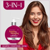 TYC - TRUST YOUR CHOICE Ayurvedic Hair Fall Control Shampoo With Plant Keratin And Bhringraj|3-In-1 Organic Shampoo With Conditioner|Sulphate Free|Helps Reduce Hair Breakage And Hair Thinning|Ph 5.5