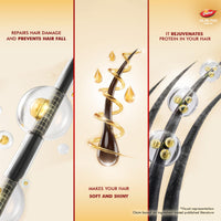 Dabur Almond Hair Oil - 500ml | Provides Damage Protection | Non Sticky Formula | For Soft & Shiny Hair | With Almonds, Keratin Protein, Soya Protein & 10X Vitamin E