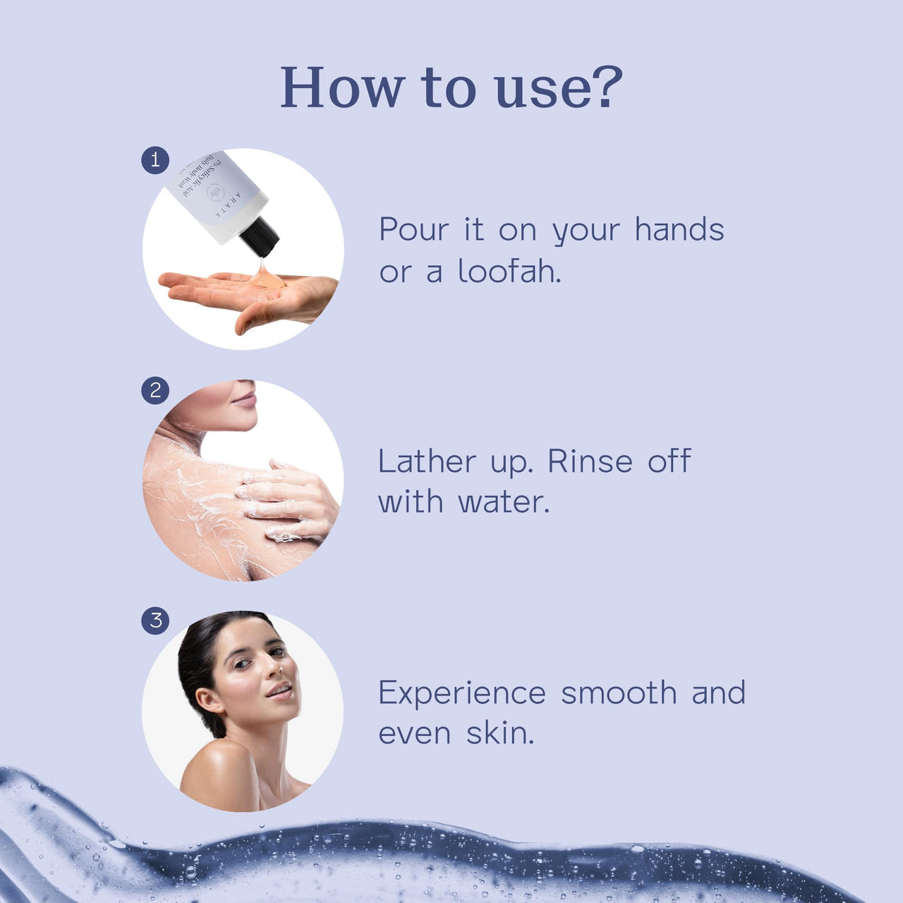 Arata 1% Salicylic Acid Body Wash For Bacne, Bumpy & Strawberry Skin | Exfoliates, Cleanses & Smoothens Un-even, Rough Skin | Paraben & SLS Free |Body Shower Gel For All Skin types | 300ML
