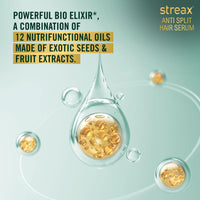 Streax Anti Split Hair serum, 100 ml I Hair Serum for Dry Frizzy Hair|Serum for Frizzy Hair|Hair Serum for Women & Men|With Bio - Elixir I Controls split ends I 82% Reduction in Split Ends I 60% reduction in dryness