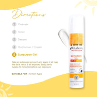 ASTABERRY Indulge Sunscreen Gel Suitable for All Skin Types SPF 50 PA+++ |Broad Spectrum Protection From UVA/B & Blue Light| Suncat DE & No White Cast | Light Weight & Non Greasy- 50G