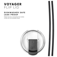 Simple Modern Travel Coffee Mug Tumbler with Flip Lid | Reusable Insulated Stainless Steel Cold Brew Iced Coffee Cup Thermos | Gifts for Women Men Him Her | Voyager Collection | 16oz | Midnight Black - Midnight Black