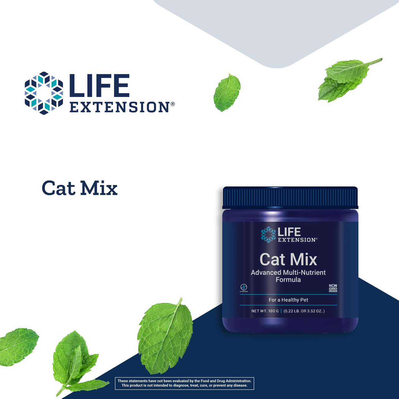 Life Extension Cat Mix  For Heart, Kidney & Pancreatic Function + Gut Health with Vitamins & Essential Nutrients - Formula For Kitty - Gluten-Free, Non-GMO  Net Wt.100 Grams (85 Servings)