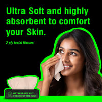 Beco Bamboo Super Soft Facial Tissue 100 Pulls (Pack of 12), 1200 Pulls 2 ply 100% Natural and Ecofriendly