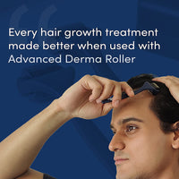 Man Matters Advance Derma Roller with Disinfectant | For Scalp & Beard | 540 Micro 0.5mm Titanium Alloy Needles | Reduces Hair Fall, Stimulates Hair Follicles | Safe & Effective
