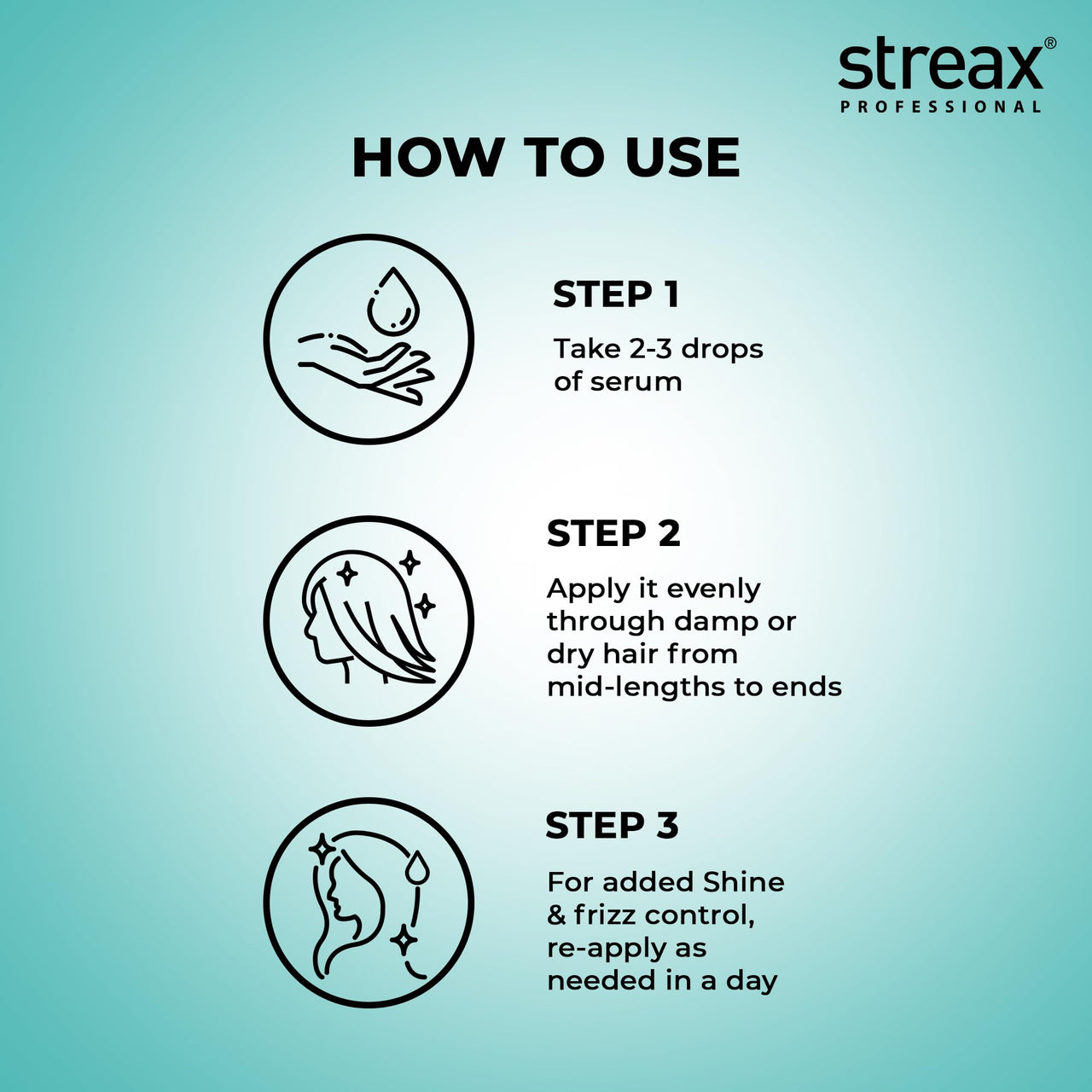 Streax Professional Vitariche Gloss Hair Serum, 200ml|for Dry Frizzy Hair|for Women|Enhance Shine and Smoothness, Anti Frizz |With Vitamin E & Macadamia Oil| For Curly Hair, Straight Hair, Wavy Hair