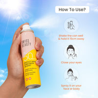 Swiss Beauty Protect Maxx Sunscreen Air Mist | SPF 50 PA+++ | With Niacinamide | UVA+UVB Protection | Even Over Makeup | For Face & Body | 80ml