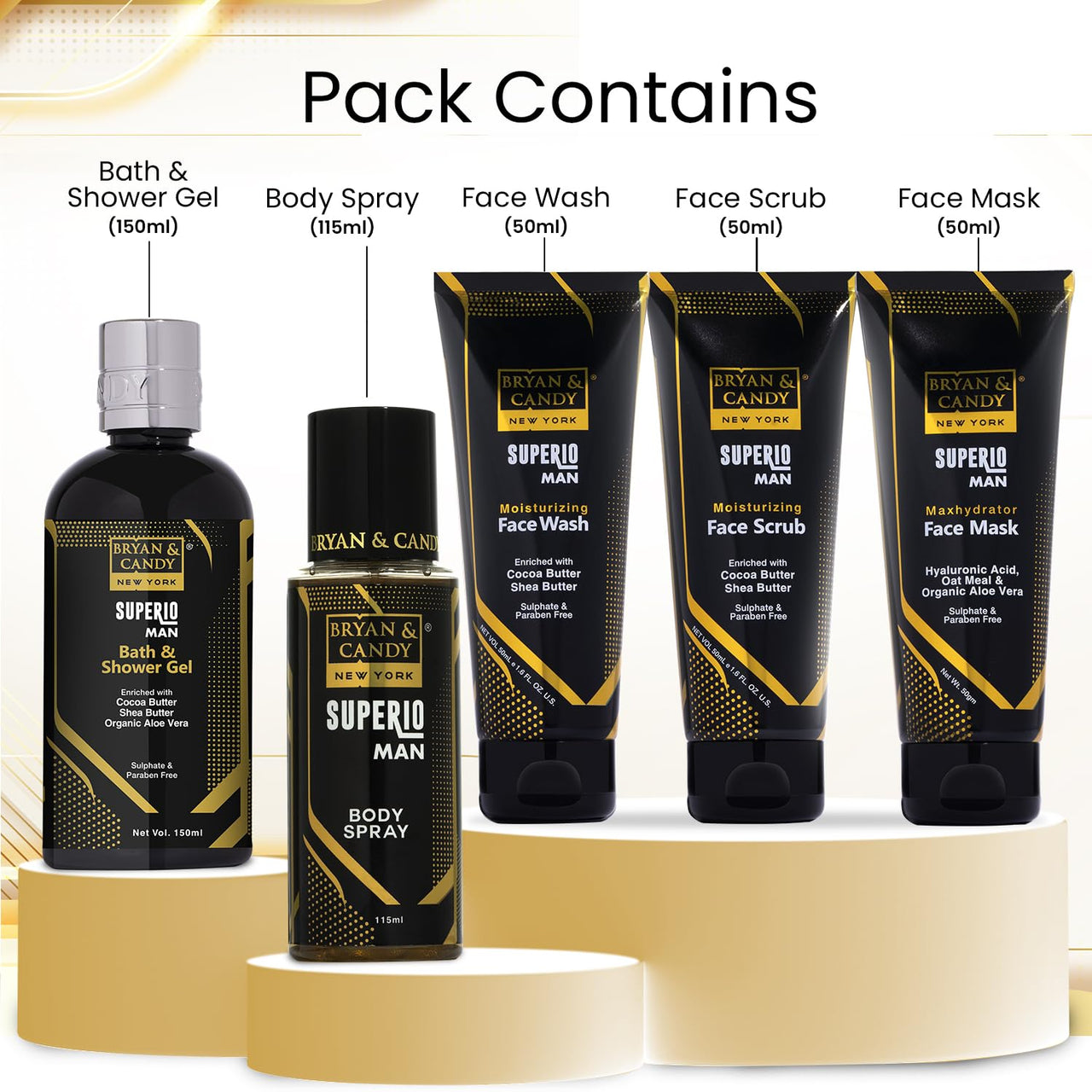 Bryan & Candy Complete Face & Body Care Kit | Gift Set For Men | 100% Vegan | Skin-Friendly pH 5.5 for All Skin Types, SLS & Paraben Free