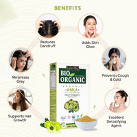 INDUS VALLEY Bio Organic 100% Natural Amla Indian Gooseberry Fruit Powder for Hair Growth, Skin, Drinking and Eating - 100g