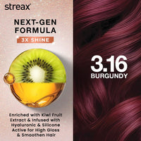 Streax Gel Hair Colour for Women & Men, Burgundy 3.16 , 150ml|Hair Colour Burgundy|100% grey coverage |Long Lasting Hair Color, easy to use| Ammonia Free Hair Color, No Paraben & Sulphate
