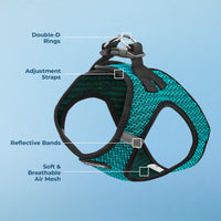 Voyager Step-in Air Dog Harness - All Weather Mesh Step in Vest Harness for Small and Medium Dogs by Best Pet Supplies - Turquoise (2-Tone), S Harness (Turquoise 2-Tone) S (Chest: 14.5 - 16