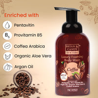 Bryan & Candy Luxury Foaming Body Wash with Pentavitin, Pro Vit B5, Argan Oil, Skin Friendly pH 5.5, All Skin Types, 400 Ml (Coffee Foaming Wash)