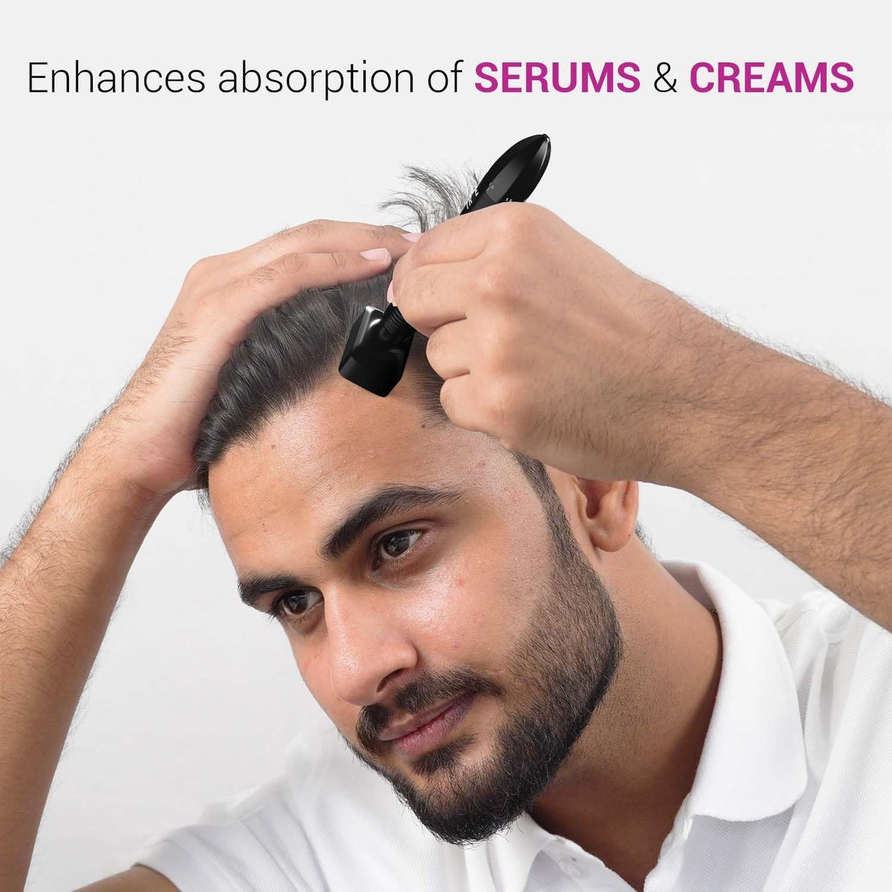 Sotrue Derma Stamp for Hair Growth | Stainless Steel Coated Adjustable Needles 0.25mm to 3mm | 140 Microneedling Stamp for Skin Repair, Face, Hair & Beard Growth | Reduces Acne Scars | Safe & Effective To Use