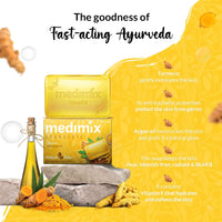 Medimix Ayurvedic Turmeric & Argan Oil Bathing Bar, 125 g (4 + 1 Offer Pack)