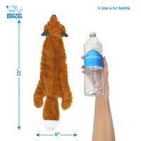 Best Pet Supplies 2-in-1 Stuffless Squeaky Dog Toys with Soft, Durable Fabric for Small, Medium, and Large Pets, No Stuffing for Indoor Play, Holds a Plastic Bottle - Fox, Raccoon, Medium