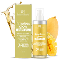 Botanic Hearth Timeless Glow Body Oil 100 ml - Anti-Aging Hydrating Oil with Vegan Collagen, Sprout Stem Cell Extract, Mango Butter, Grapeseed & Lemon Oil for Soft & Youthful Skin for Men & Women - in a Premium Glass Bottle