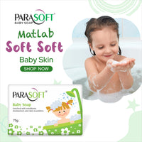 Parasoft Baby Soap Mild & Gentle Daily Moisturizing, Cleansing and Nourishing Baby Bathing Bar with Jojoba Oil, Almond Oil & Vitamin E for Sensitive Skin - 75 gm(Pack of 4)