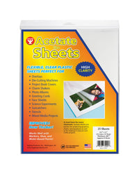 Hygloss Products Overhead Projector Sheets Acetate-Like Transparency Film, For Arts And Craft Projects and Classrooms, Not for Printers, 8.5 x 11, 25 Sheets