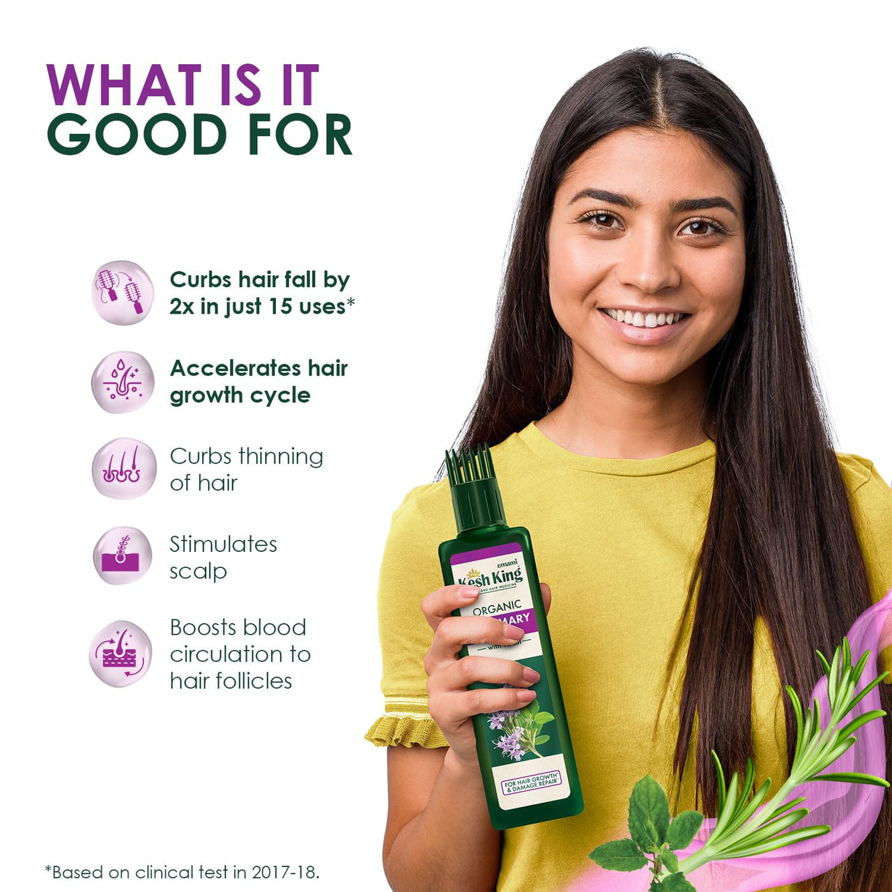 Kesh King Rosemary Oil With Tulsi | For Hair Growth & Damage Repair |Boosts Hair Growth - 200ml