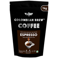 Colombian Brew Arabica Espresso Filter Coffee Powder, Roast & Ground Strong, 1kg