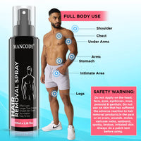 MAN CODE Mancode Hair Removal Spray - 100 Ml For Men | Painless Body Hair Removal Spray For Chest, Back, Legs & Under Arms | Itch & Irritation Free | Hair Removal Wax | Intimate Hygeine From Sweat