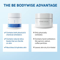Be Bodywise 10% Lactic AHA Exfoliating Body Scrub For Tan Removal & Soft-Smooth Skin | For Women | De-Tan Bathing Scrub with Centella Water & Aloe Vera, Removes Dirt & Dead Skin from Neck, Knees, Elbows & Arms | 300g