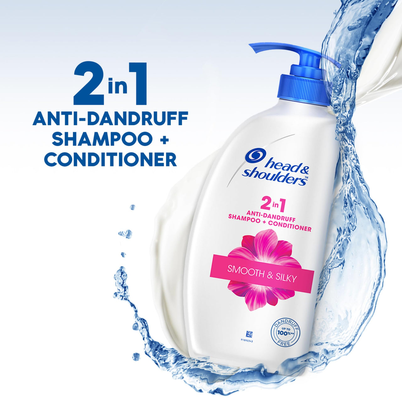 Head & Shoulders 2-in-1 Smooth and Silky Anti Dandruff Shampoo + Conditioner for Women & Men, With Almond Milk (650 ml)