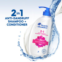 Head & Shoulders 2-in-1 Smooth and Silky Anti Dandruff Shampoo + Conditioner for Women & Men, With Almond Milk (650 ml)