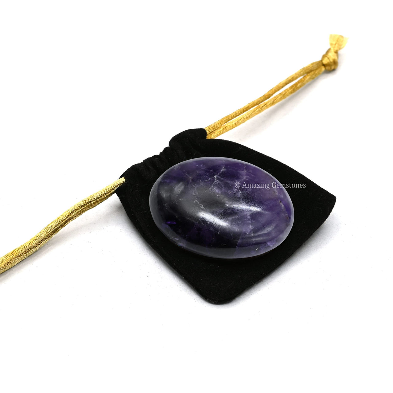 Amethyst Massage Polished Crystal Palm Stone, Large Size Amethyst Stone for Chakra Balancing, Reiki Healing and Crystal Grid