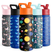 Simple Modern Kids Water Bottle with Straw Lid | Insulated Stainless Steel Reusable Tumbler for Toddlers, Boys | Summit Collection | 18oz, Solar System -Solar System