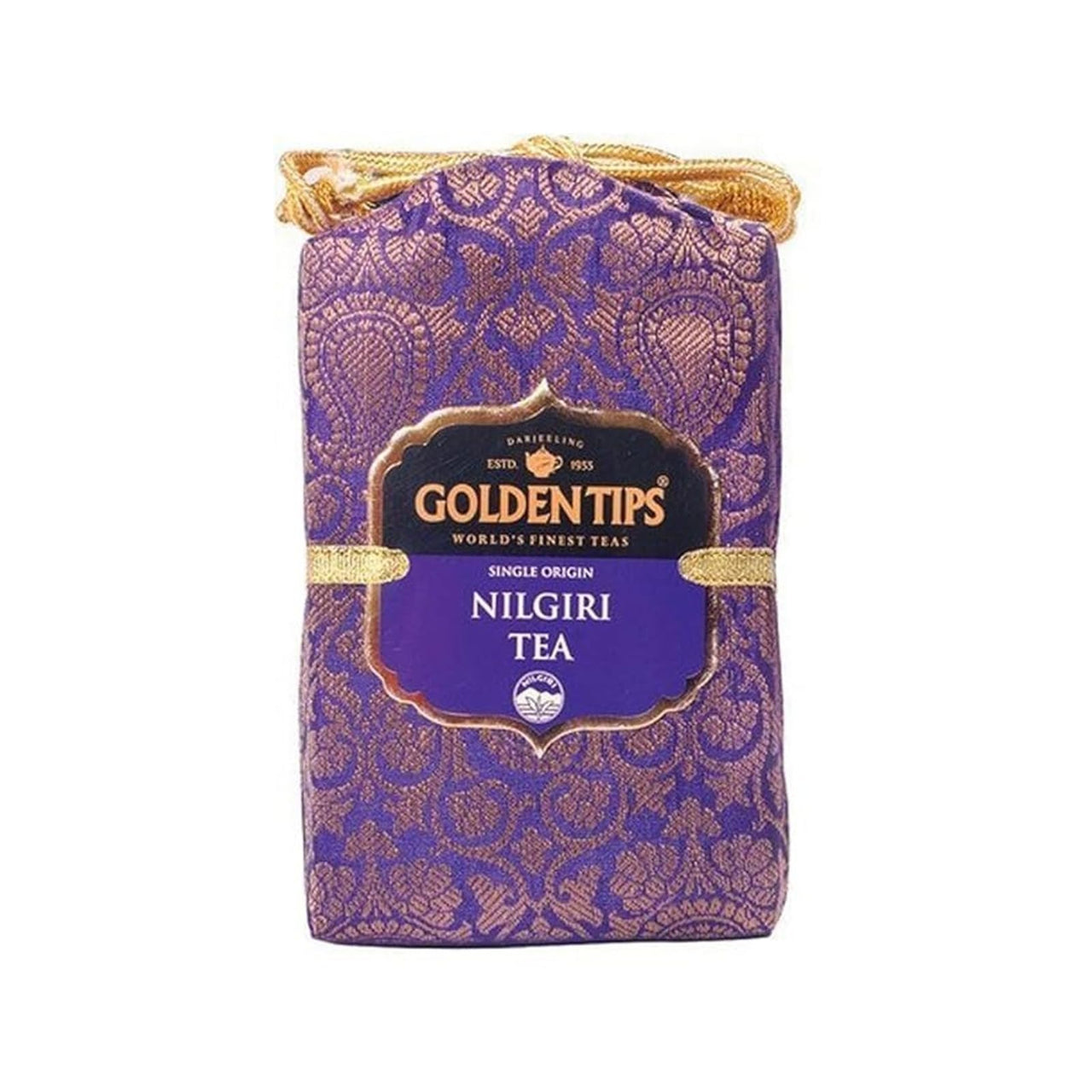 Golden Tips Nilgiri Black Tea Loose Leaves Brocade Bag (100 Gram, 50 cups)