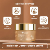 Karrot Natural Skincare Coffee De Tan Face Pack, Removes Tanning, Tightens Pores and Smoothens Texture, Contains Shea Butter, Carrot Seed Oil, Jojoba Oil, For Women and Men, All Skin Types, 100gms