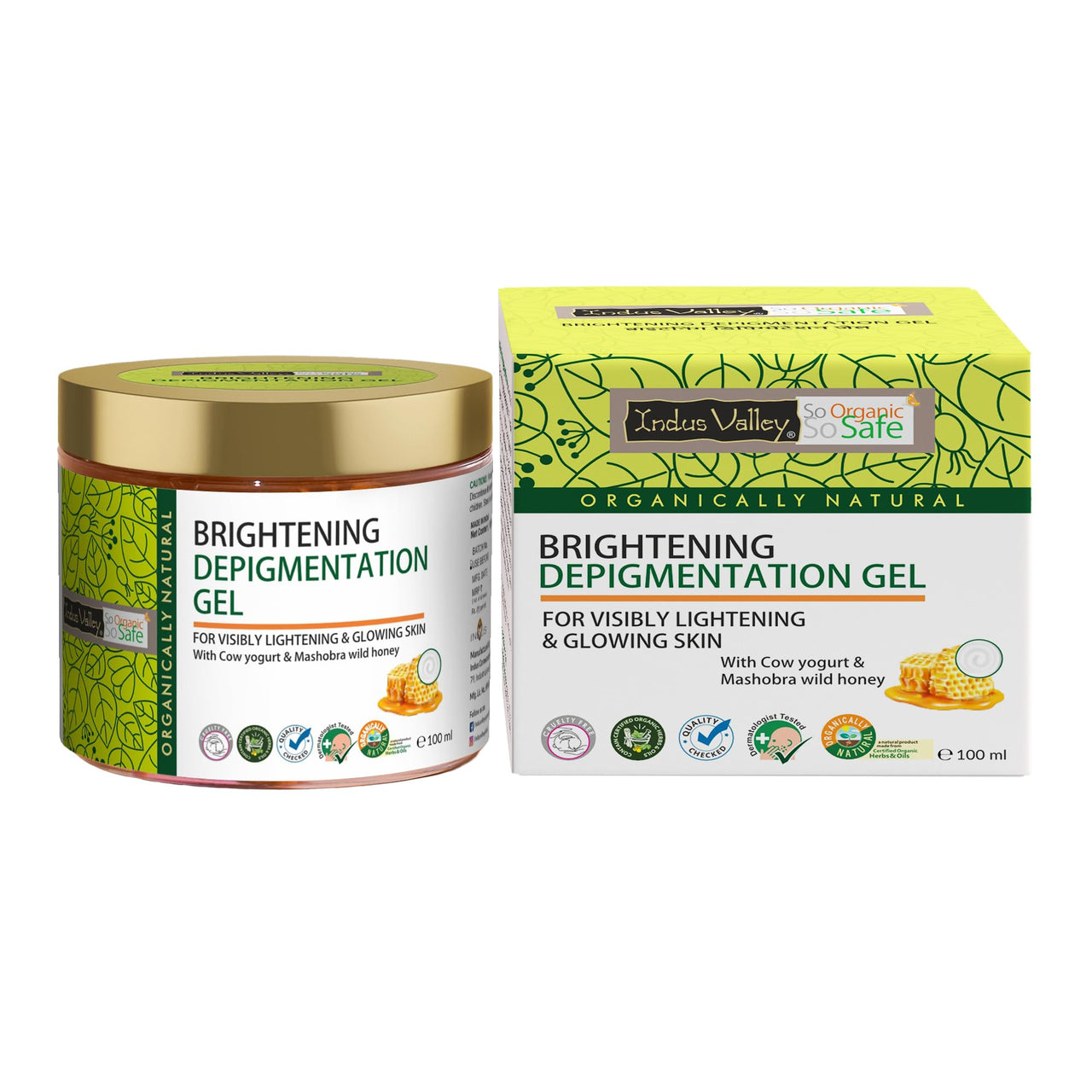 Indus Valley Organic And Natural Cow's Milk Yogurt & Honey Gel | All skin type - 100 ML