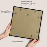 Americanflat 15x15 Picture Frame in Black - Use as 12x12 Picture Frame with Mat or 15x15 Frame Without Mat - Thin Border Photo Frame with Plexiglass Cover - Square Picture Frame for Wall Display 15x15 - (12x12 With Mat) 1 Pack