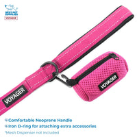 Voyager Step-in Lock Dog Harness w Reflective Dog Leash Combo Set with Neoprene Handle 5ft - Supports Small, Medium and Large Breed Puppies/Cats by Best Pet Supplies - Fuchsia/Black Trim, S