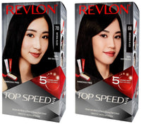 Revlon Top Speed Hair color Women, Brownish Black 68 |No ammonia | With Ginseng root extract and mother of pearl & Revlon Top Speed Hair Color for Women, 180g - Natural Black 70 (Pack of 1)