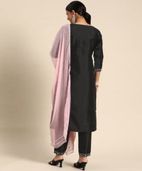 LookMark Womens Art Silk Kurta and Pant Set with Dupatta