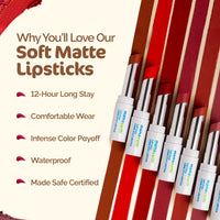 Mamaearth Soft Matte Long Stay Lipsticks with Jojoba Oil & Vitamin E for 12 Hour Long Stay - 04 Berry Nude - 3.5 g