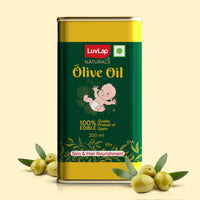 LuvLap Naturals Baby Body Massage Olive Oil, 200 ML, Spanish Premium Olive Oil, Enhances Bone & Muscle Strength, 200 ML